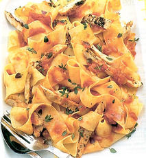 Recept: pappardelle met gegrilde kip