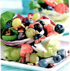 Recept: salade met zomerfruit en spekjes Recept: salade met zomerfruit en spekjes