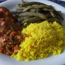 Recept: Gele rijst met shoarma-kipfilet Recept: Gele rijst met shoarma-kipfilet
