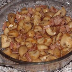 Recept: gebakken champignons met ham en ui