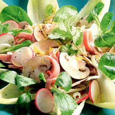 Recept: Hamsalade met kastanjechampignons Recept: Hamsalade met kastanjechampignons