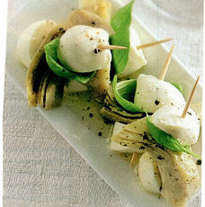 Recept: Mini mozzarella met gemarineerde artisjokken