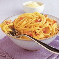 Recept: Spaghetti met eieren, bacon en room Recept: Spaghetti met eieren, bacon en room