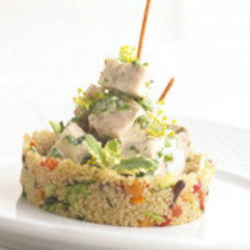 Recept: Taartje van couscous en peulvruchten met konijnenb Recept: Taartje van couscous en peulvruchten met konijnenb