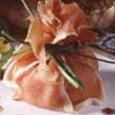 Recept: beursje van ham met aardbeien
