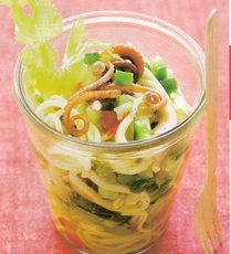 Recept: Spaghettisalade met inktvis en citroendressing
