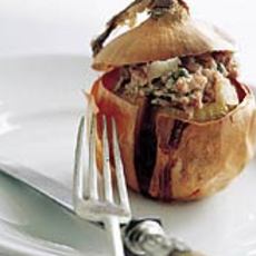 Recept: Met pat� gevulde uien