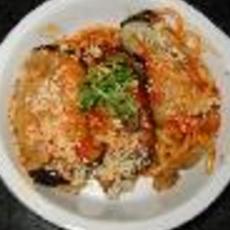 Recept: Rolletjes van aubergine met spaghetti