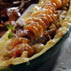 Recept: Courgettes gevuld met noordzeegarnalen