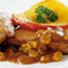 Recept: Kalfslever met appel en rozijnen