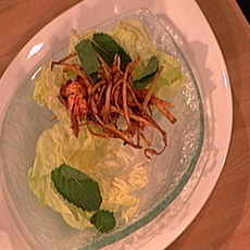 Recept: Grote garnaal verpakt in aardappel