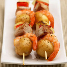 Recept: Aardappel-brochette met zeevruchten