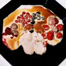 Recept: Gratin van verse bessen, vanilleijs en sabayonsaus Recept: Gratin van verse bessen, vanilleijs en sabayonsaus