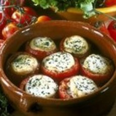 Recept: Gegratineerde tomaten gevuld met geitenkaas