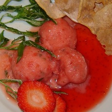 Recept: Aardbeiensorbet met dragon en appelchips