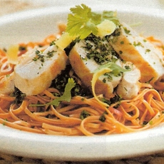 Recept: Linguine met kip en gekonfijte citroen Recept: Linguine met kip en gekonfijte citroen