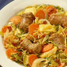 Recept: Groentestoofpot met verse worst 