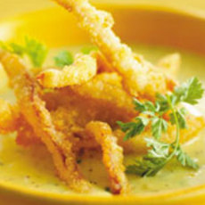 Recept: Mosterdsoep met gefrituurde gerookte paling Recept: Mosterdsoep met gefrituurde gerookte paling