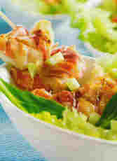 Recept: Salade met garnalenspiesjes