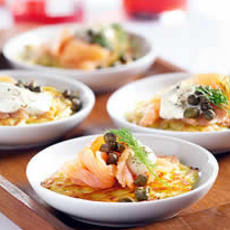 Recept: Aardappelkoekjes met gerookte zalm