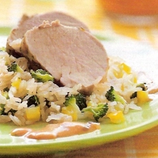 Recept: Varkenshaasje met ketchupsaus en rijst
