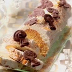 Recept: boomstam van koekjes en slagroom) Recept: boomstam van koekjes en slagroom)