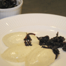 Recept: Mousse van sinaasappel met rode sjalottenmarmelade Recept: Mousse van sinaasappel met rode sjalottenmarmelade