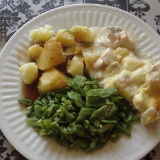 Recept: Gratin met zwaardvis en zalm