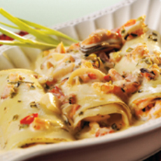 Recept: Lasagna gevuld met schaaldieren) 