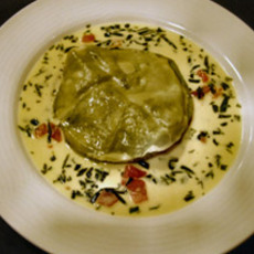Recept: Warme “clubsandwlch” van lasagne met gebakken scam Recept: Warme “clubsandwlch” van lasagne met gebakken scam