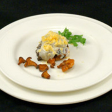 Recept: Coquilles met paddenstoelen, mousse van gepofte kn Recept: Coquilles met paddenstoelen, mousse van gepofte kn
