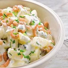 Recept: Aardappelsalade met hollandse garnalen Recept: Aardappelsalade met hollandse garnalen