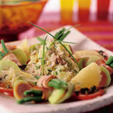 Recept: Feestelijke salade met diverse vleeswaren Recept: Feestelijke salade met diverse vleeswaren