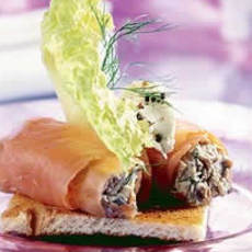 Recept: Gerookte zalmrolletjes gevuld met paddestoelen
