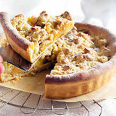 Recept: Perzik-kruimelvlaai Recept: Perzik-kruimelvlaai
