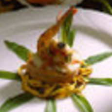 Recept: Compositie van zalm, scampi en coquilles Recept: Compositie van zalm, scampi en coquilles