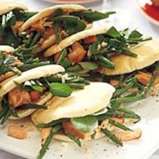 Recept: Shoarmabroodjes met haricotsverts en zalm Recept: Shoarmabroodjes met haricotsverts en zalm