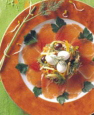 Recept: Ganda Ham met een nestje groentetagliatelle en kwa