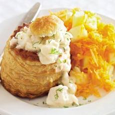 Recept: Vispasteitje met appel wortelsalade