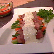 Recept: Gebraden plakjes rosbief gevuld met groenten 