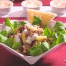 Recept: Varkenshaas salade met gorgonzoladressing