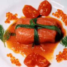 Recept: Zalmbavarois met tomatencoulis