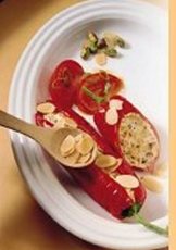 Recept: Gevulde Turkse puntpaprika's met geitenkaas,amande