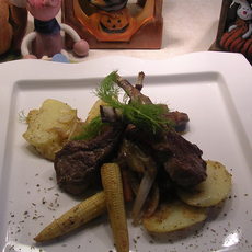 Recept: Lamscortelletjes op een bedje van aardappelen en .