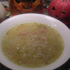 Recept: Soep : Spitskoolsoepje met schouderham