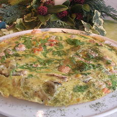 Recept: Eieromelet met vis en alle overschotjes van toen. Recept: Eieromelet met vis en alle overschotjes van toen.