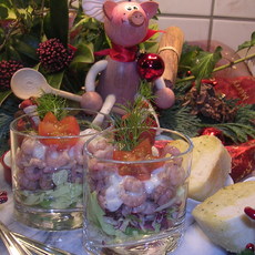Recept: Hapje : glaasje gevuld met grijs garnalen