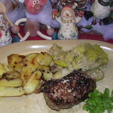 Recept: Hindesteak met gestoofde prei