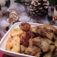 Recept: Vis : blauwe wijting ,scampi's , st-jabobsvruchten