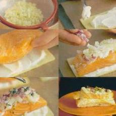 Recept: Zalmfilet op bladerdeeg Recept: Zalmfilet op bladerdeeg